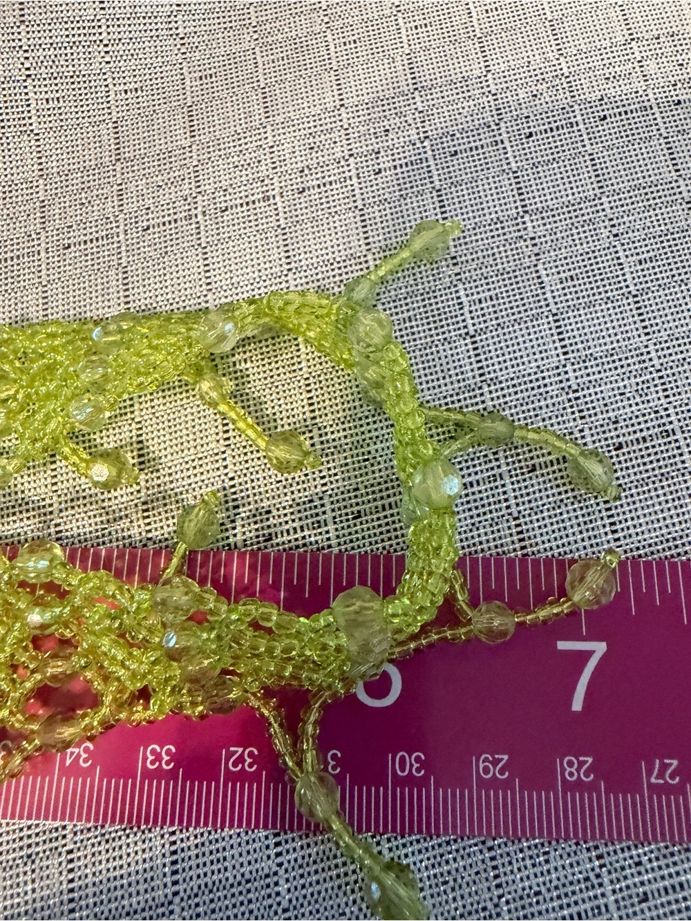 Elegant Green Beaded Crochet Choker Necklace - Picture 4 of 6
